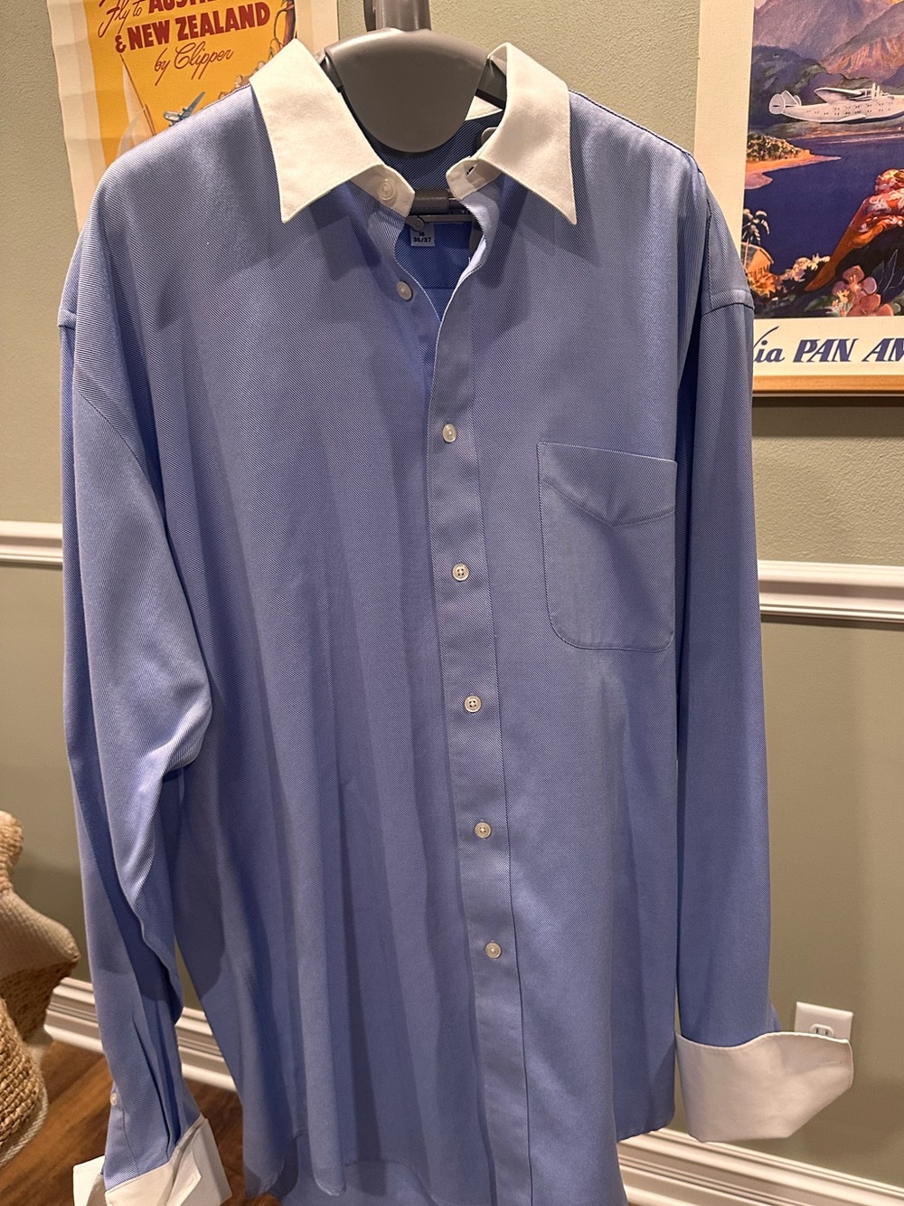 Men’s Joseph & Feiss Dress Shirt with Contrast Collar- Size 36/37 & Neck 16